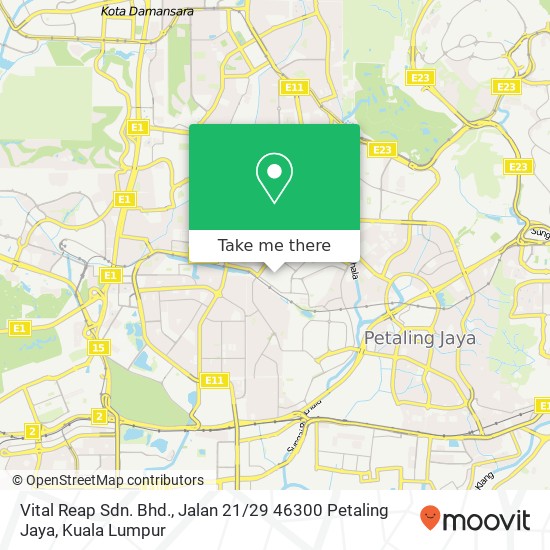 Vital Reap Sdn. Bhd., Jalan 21 / 29 46300 Petaling Jaya map