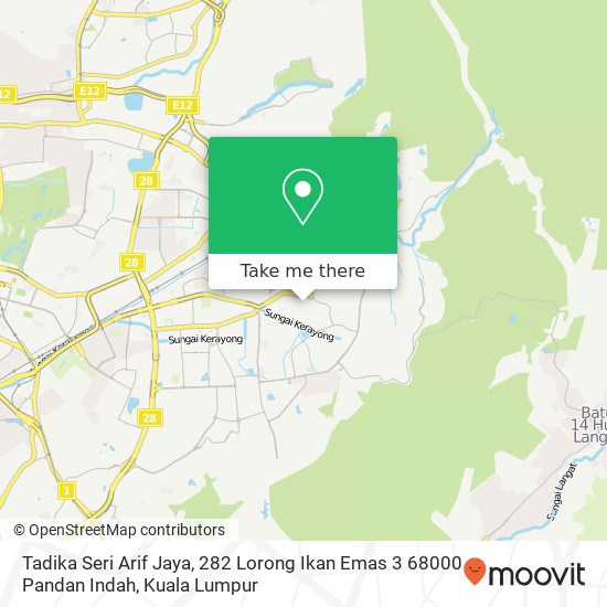 Tadika Seri Arif Jaya, 282 Lorong Ikan Emas 3 68000 Pandan Indah map