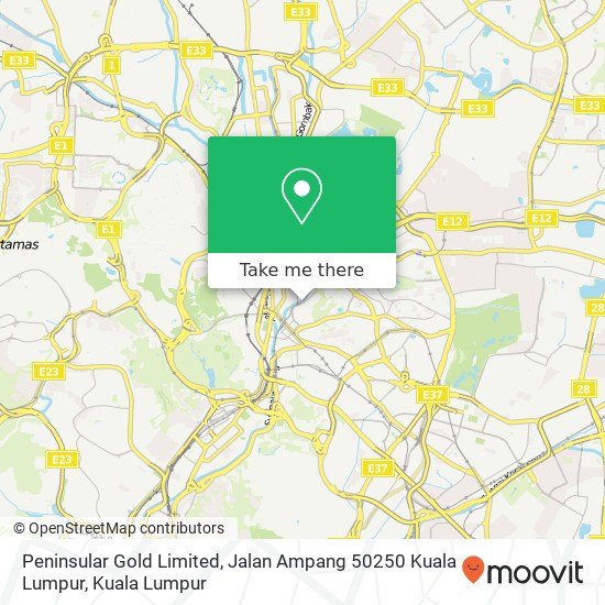 Peninsular Gold Limited, Jalan Ampang 50250 Kuala Lumpur map