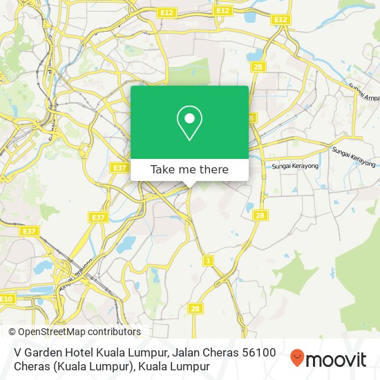 Peta V Garden Hotel Kuala Lumpur, Jalan Cheras 56100 Cheras