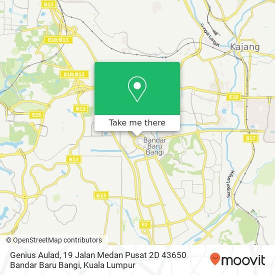 Peta Genius Aulad, 19 Jalan Medan Pusat 2D 43650 Bandar Baru Bangi