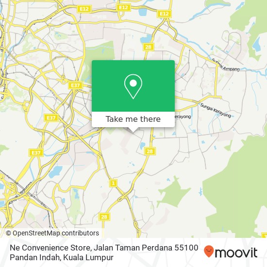 Peta Ne Convenience Store, Jalan Taman Perdana 55100 Pandan Indah