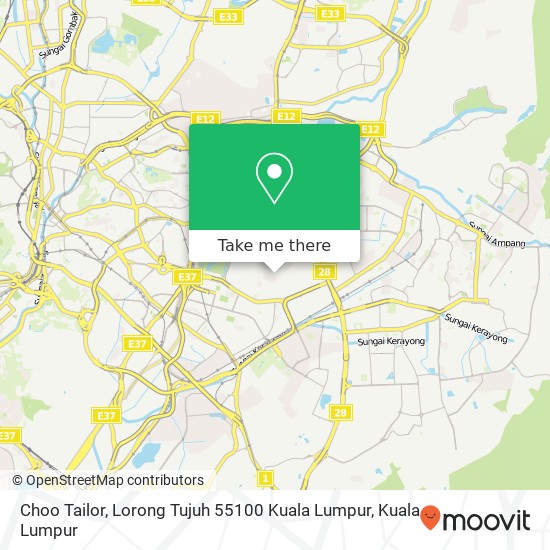 Peta Choo Tailor, Lorong Tujuh 55100 Kuala Lumpur