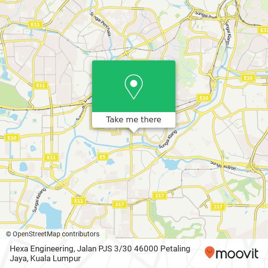 Peta Hexa Engineering, Jalan PJS 3 / 30 46000 Petaling Jaya