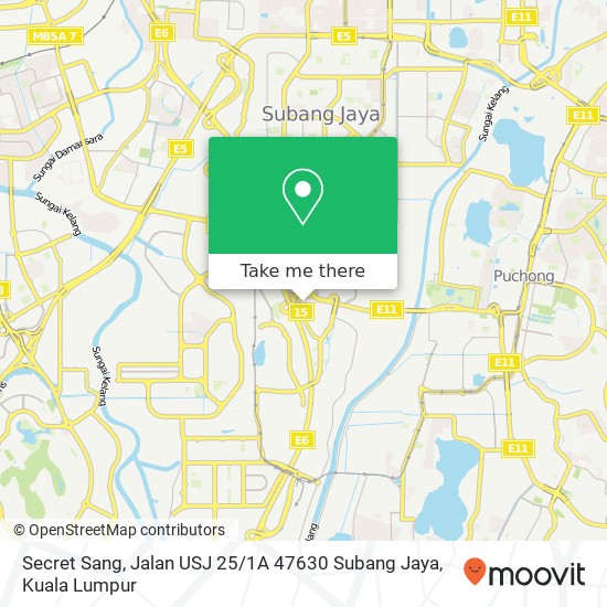 Secret Sang, Jalan USJ 25 / 1A 47630 Subang Jaya map