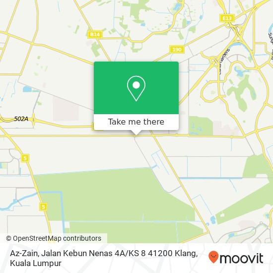 Peta Az-Zain, Jalan Kebun Nenas 4A / KS 8 41200 Klang
