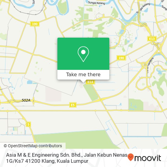 Peta Asia M & E Engineering Sdn. Bhd., Jalan Kebun Nenas 1G / Ks7 41200 Klang