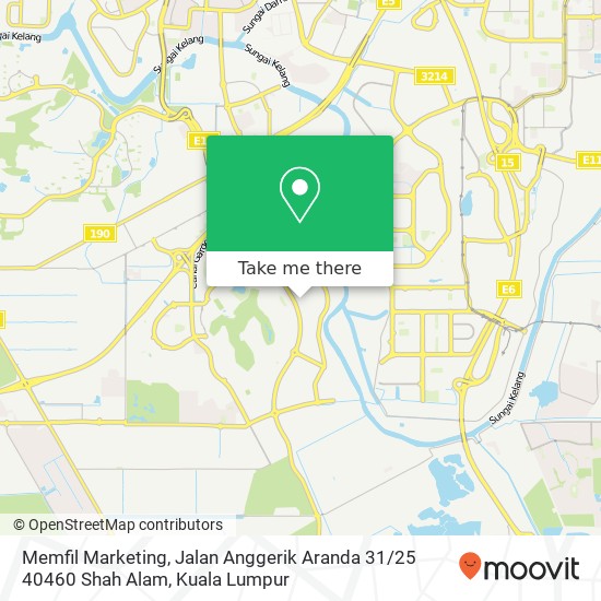 Peta Memfil Marketing, Jalan Anggerik Aranda 31 / 25 40460 Shah Alam