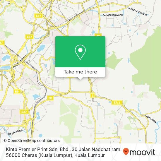 Peta Kinta Premier Print Sdn. Bhd., 30 Jalan Nadchatiram 56000 Cheras (Kuala Lumpur)