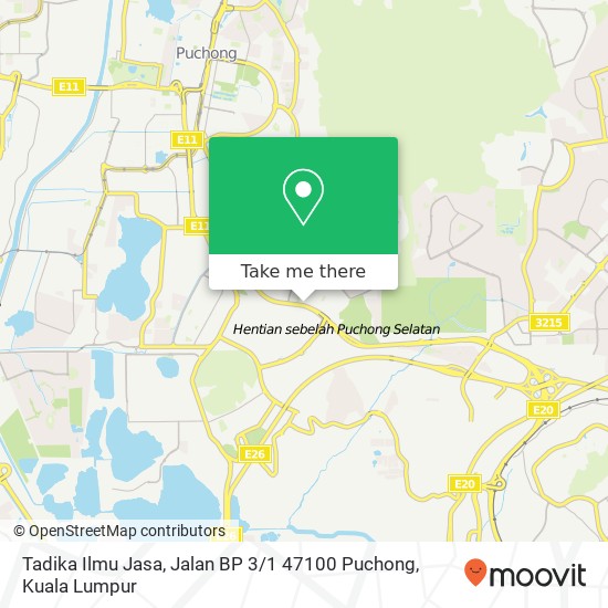 Peta Tadika Ilmu Jasa, Jalan BP 3 / 1 47100 Puchong