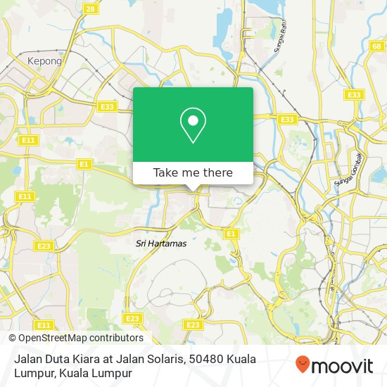 Jalan Duta Kiara at Jalan Solaris, 50480 Kuala Lumpur map