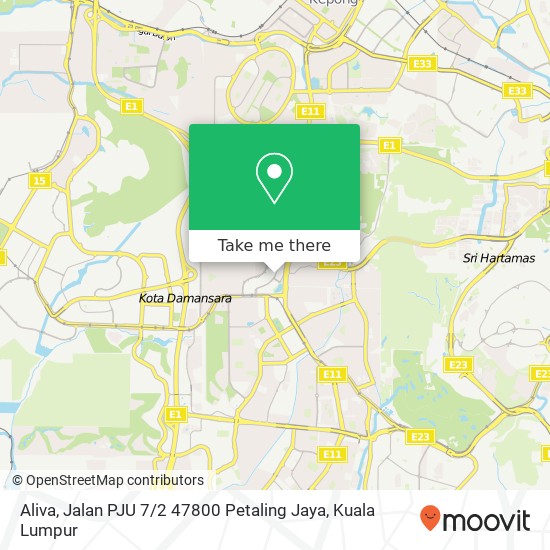 Aliva, Jalan PJU 7 / 2 47800 Petaling Jaya map