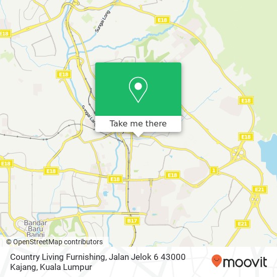 Peta Country Living Furnishing, Jalan Jelok 6 43000 Kajang