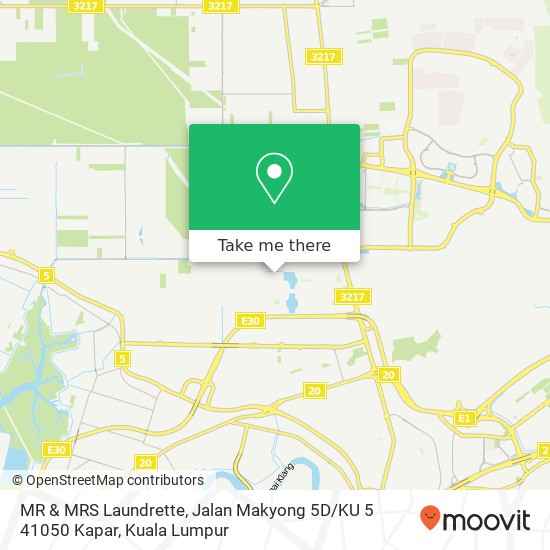 MR & MRS Laundrette, Jalan Makyong 5D / KU 5 41050 Kapar map