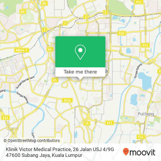 Klinik Victor Medical Practice, 26 Jalan USJ 4 / 9G 47600 Subang Jaya map