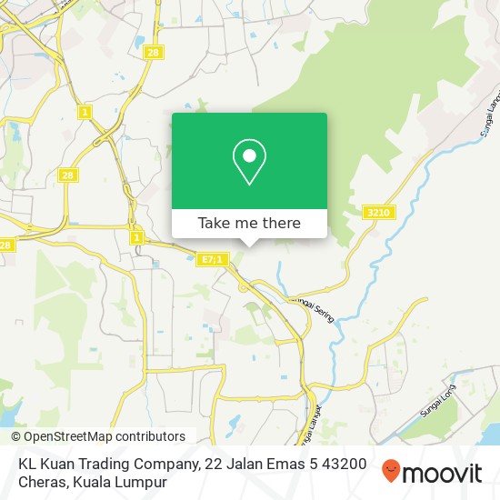 KL Kuan Trading Company, 22 Jalan Emas 5 43200 Cheras map