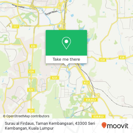Peta Surau al Firdaus, Taman Kembangsari, 43300 Seri Kembangan