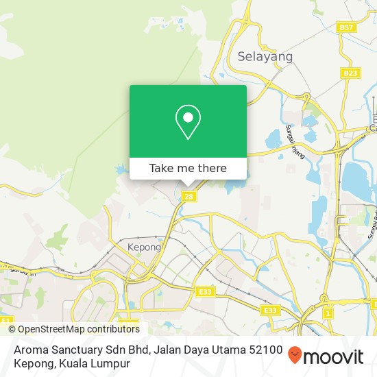 Peta Aroma Sanctuary Sdn Bhd, Jalan Daya Utama 52100 Kepong
