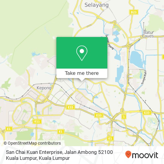 San Chai Kuan Enterprise, Jalan Ambong 52100 Kuala Lumpur map