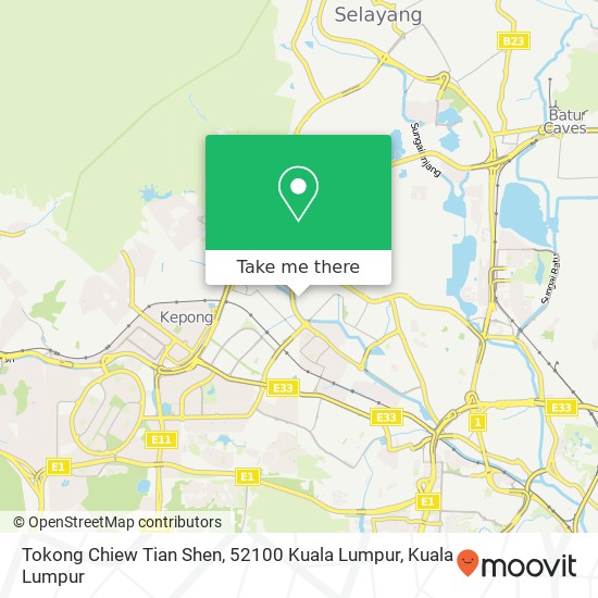 Tokong Chiew Tian Shen, 52100 Kuala Lumpur map