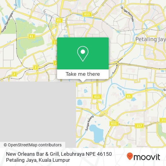 New Orleans Bar & Grill, Lebuhraya NPE 46150 Petaling Jaya map