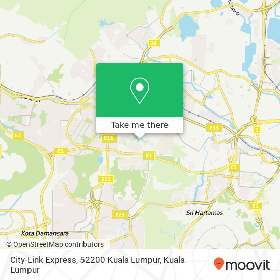 Peta City-Link Express, 52200 Kuala Lumpur