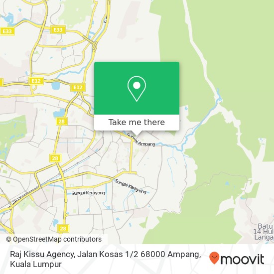 Raj Kissu Agency, Jalan Kosas 1 / 2 68000 Ampang map