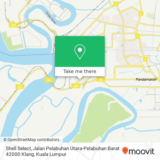 Peta Shell Select, Jalan Pelabuhan Utara-Pelabuhan Barat 42000 Klang