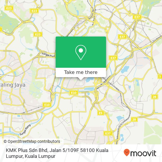 Peta KMK Plus Sdn Bhd, Jalan 5 / 109F 58100 Kuala Lumpur