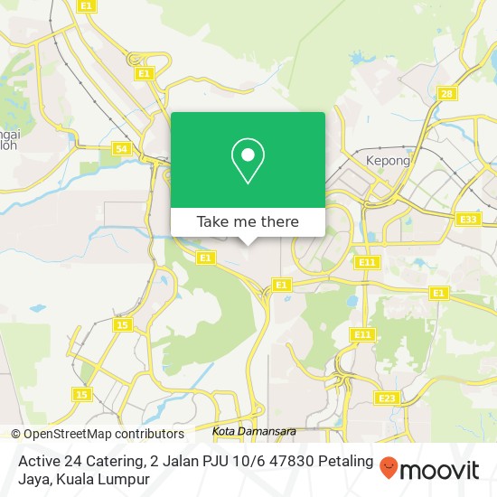 Peta Active 24 Catering, 2 Jalan PJU 10 / 6 47830 Petaling Jaya