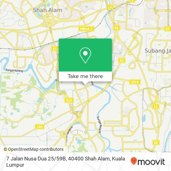 Peta 7 Jalan Nusa Dua 25 / 59B, 40400 Shah Alam