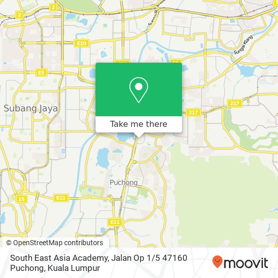 South East Asia Academy, Jalan Op 1 / 5 47160 Puchong map