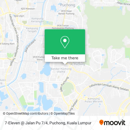 Peta 7-Eleven @ Jalan Pu 7 / 4, Puchong