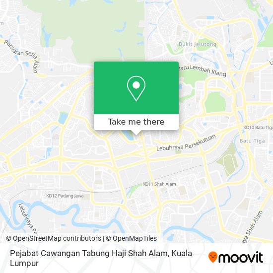 Peta Pejabat Cawangan Tabung Haji Shah Alam