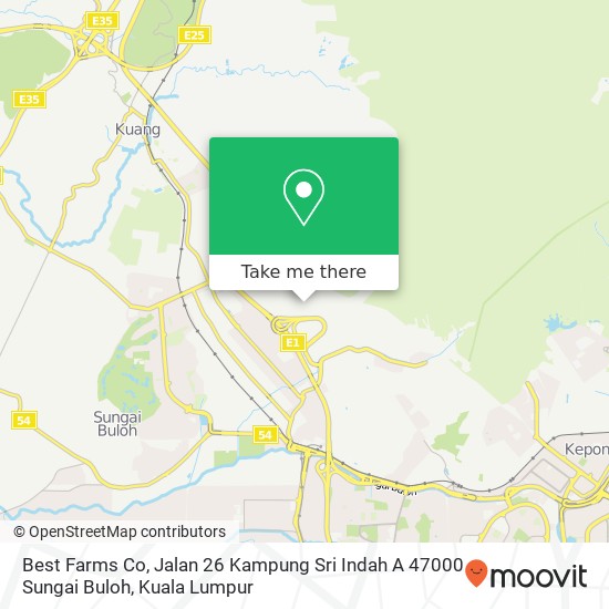 Peta Best Farms Co, Jalan 26 Kampung Sri Indah A 47000 Sungai Buloh