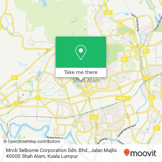 Mrcb Selborne Corporation Sdn. Bhd., Jalan Majlis 40000 Shah Alam map