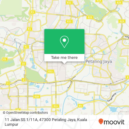 Peta 11 Jalan SS 1 / 11A, 47300 Petaling Jaya