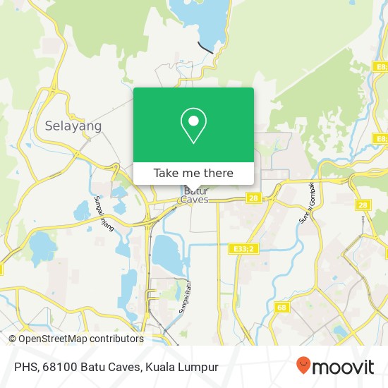 Peta PHS, 68100 Batu Caves