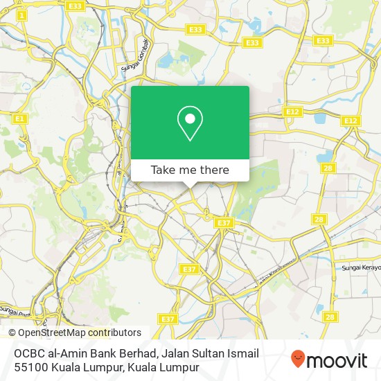 Peta OCBC al-Amin Bank Berhad, Jalan Sultan Ismail 55100 Kuala Lumpur