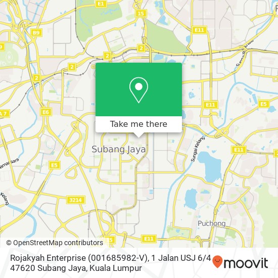 Rojakyah Enterprise (001685982-V), 1 Jalan USJ 6 / 4 47620 Subang Jaya map