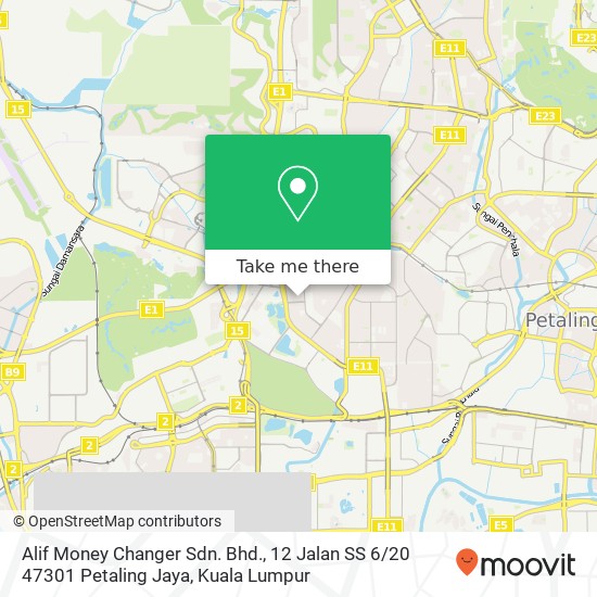 Peta Alif Money Changer Sdn. Bhd., 12 Jalan SS 6 / 20 47301 Petaling Jaya