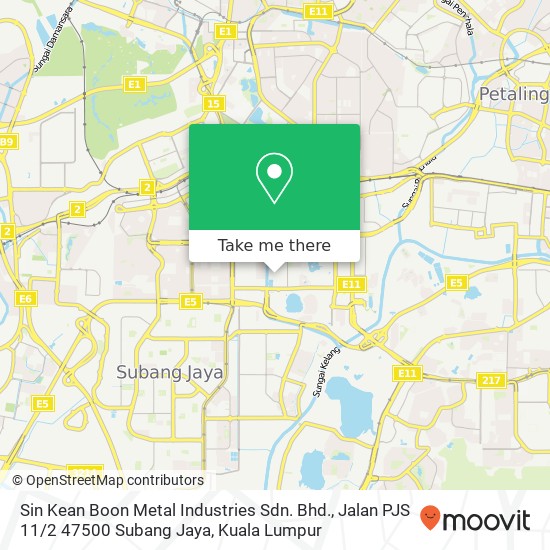 Sin Kean Boon Metal Industries Sdn. Bhd., Jalan PJS 11 / 2 47500 Subang Jaya map