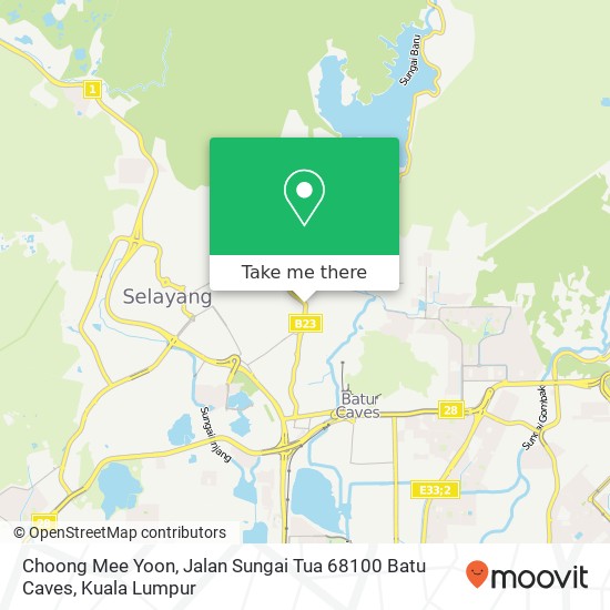 Peta Choong Mee Yoon, Jalan Sungai Tua 68100 Batu Caves