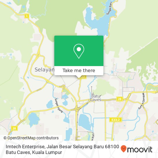 Peta Imtech Enterprise, Jalan Besar Selayang Baru 68100 Batu Caves
