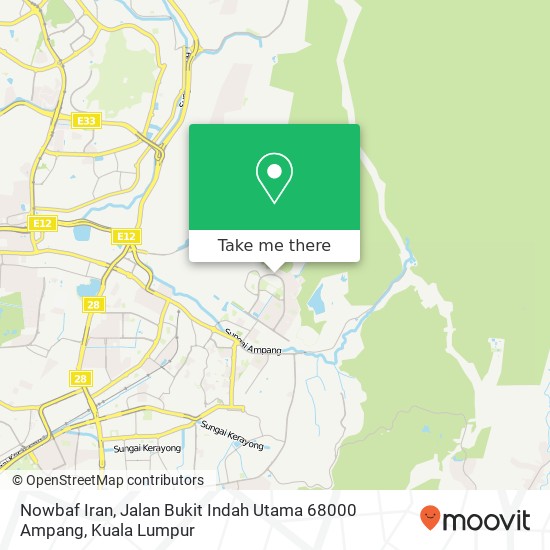 Nowbaf Iran, Jalan Bukit Indah Utama 68000 Ampang map