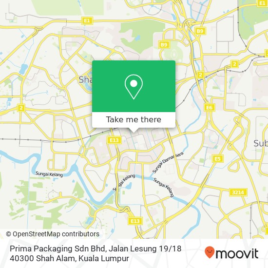 Prima Packaging Sdn Bhd, Jalan Lesung 19 / 18 40300 Shah Alam map