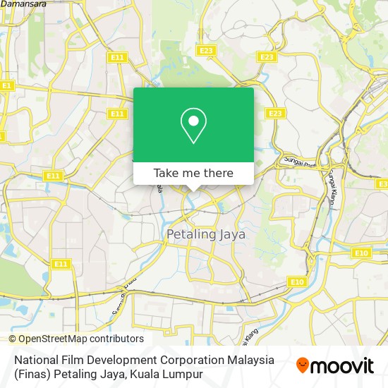 Peta National Film Development Corporation Malaysia (Finas) Petaling Jaya