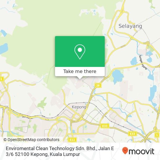 Enviromental Clean Technology Sdn. Bhd., Jalan E 3 / 6 52100 Kepong map