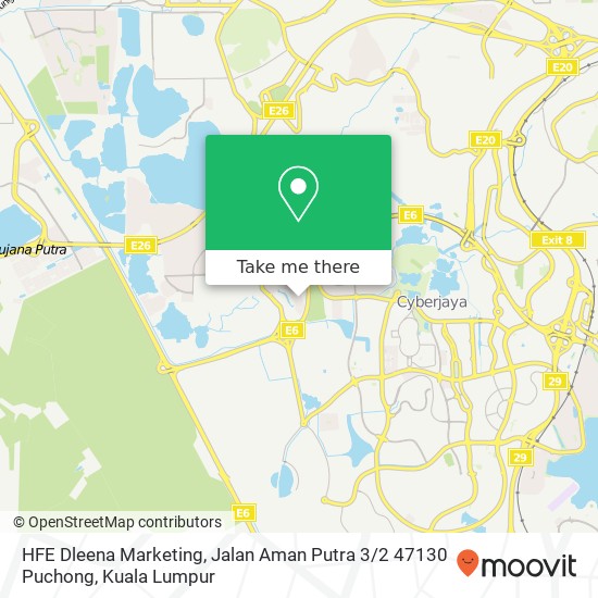 HFE Dleena Marketing, Jalan Aman Putra 3 / 2 47130 Puchong map