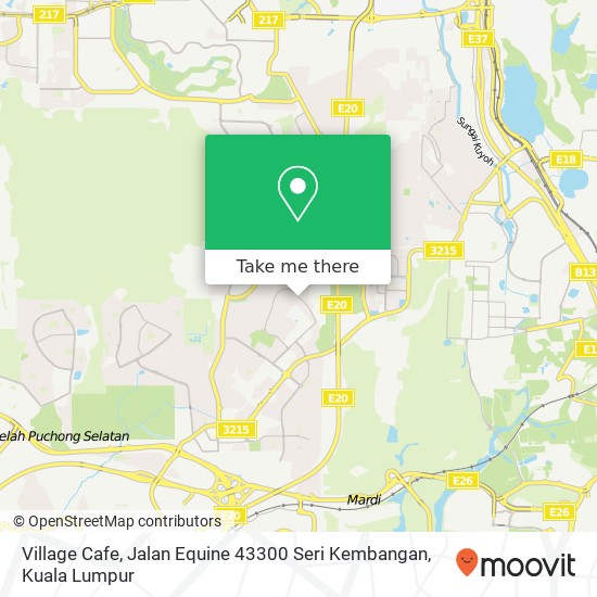 Peta Village Cafe, Jalan Equine 43300 Seri Kembangan